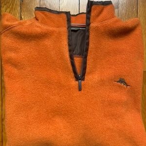 Beautiful Tommy Bahama 1/4 Zip Sweater Pullover Men's Size L Long Sleeve Orange